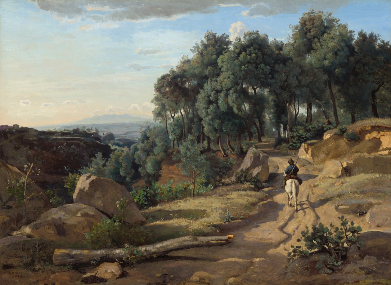 En udsigt nær Volterra af Jean Baptiste Camille Corot