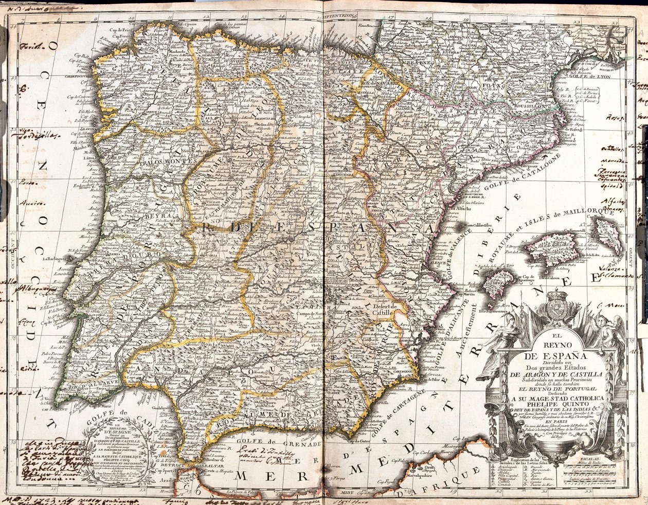 Spanien, Portugal af Jean Baptiste Nolin