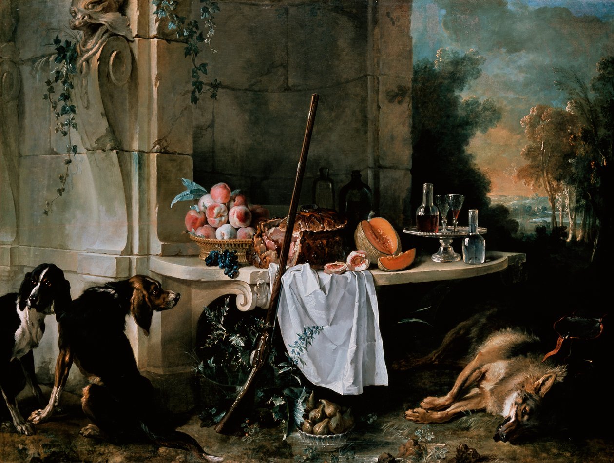 Død ulv af Jean Baptiste Oudry