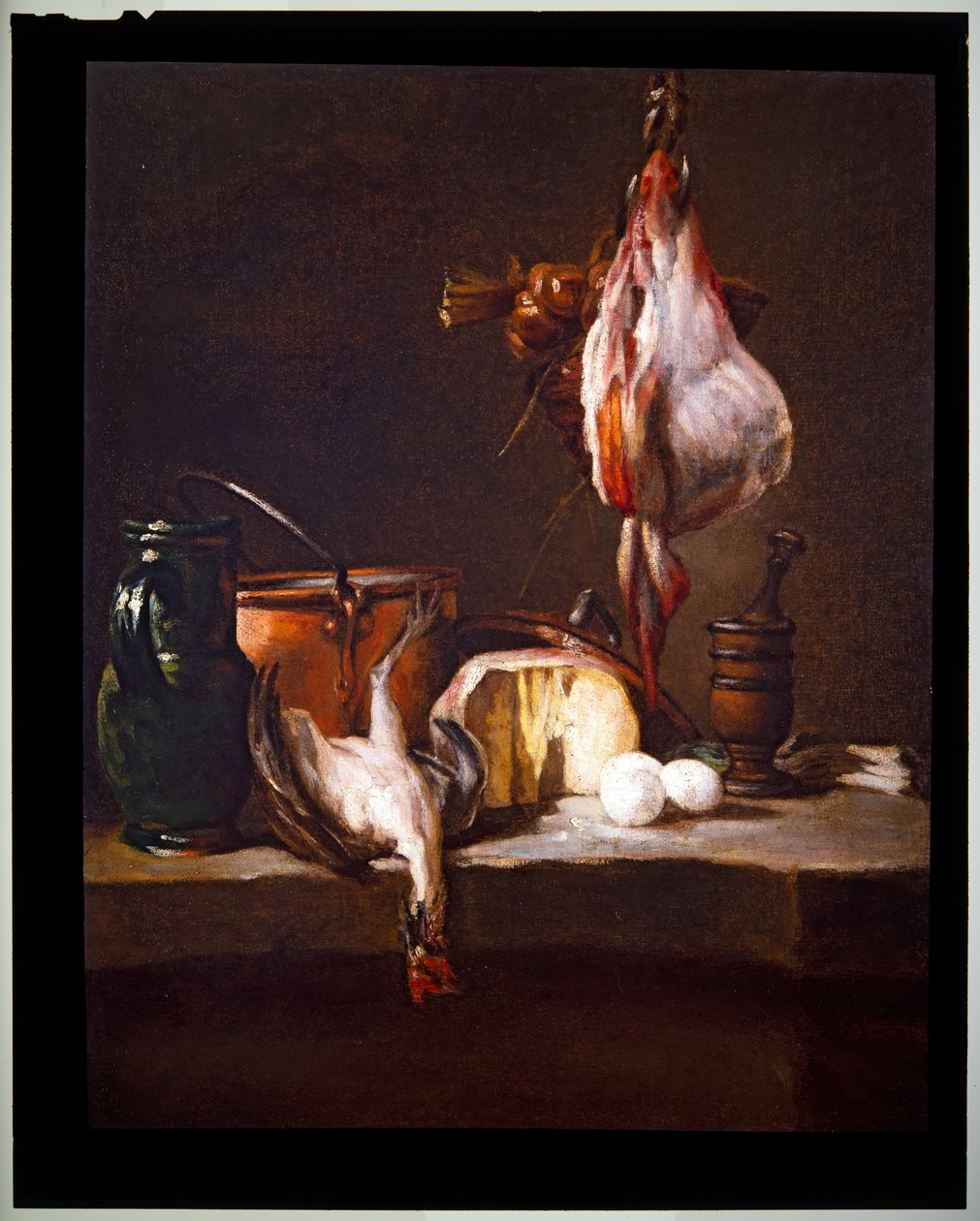 Køkkenbord med rokke af Jean Baptiste Simeon Chardin