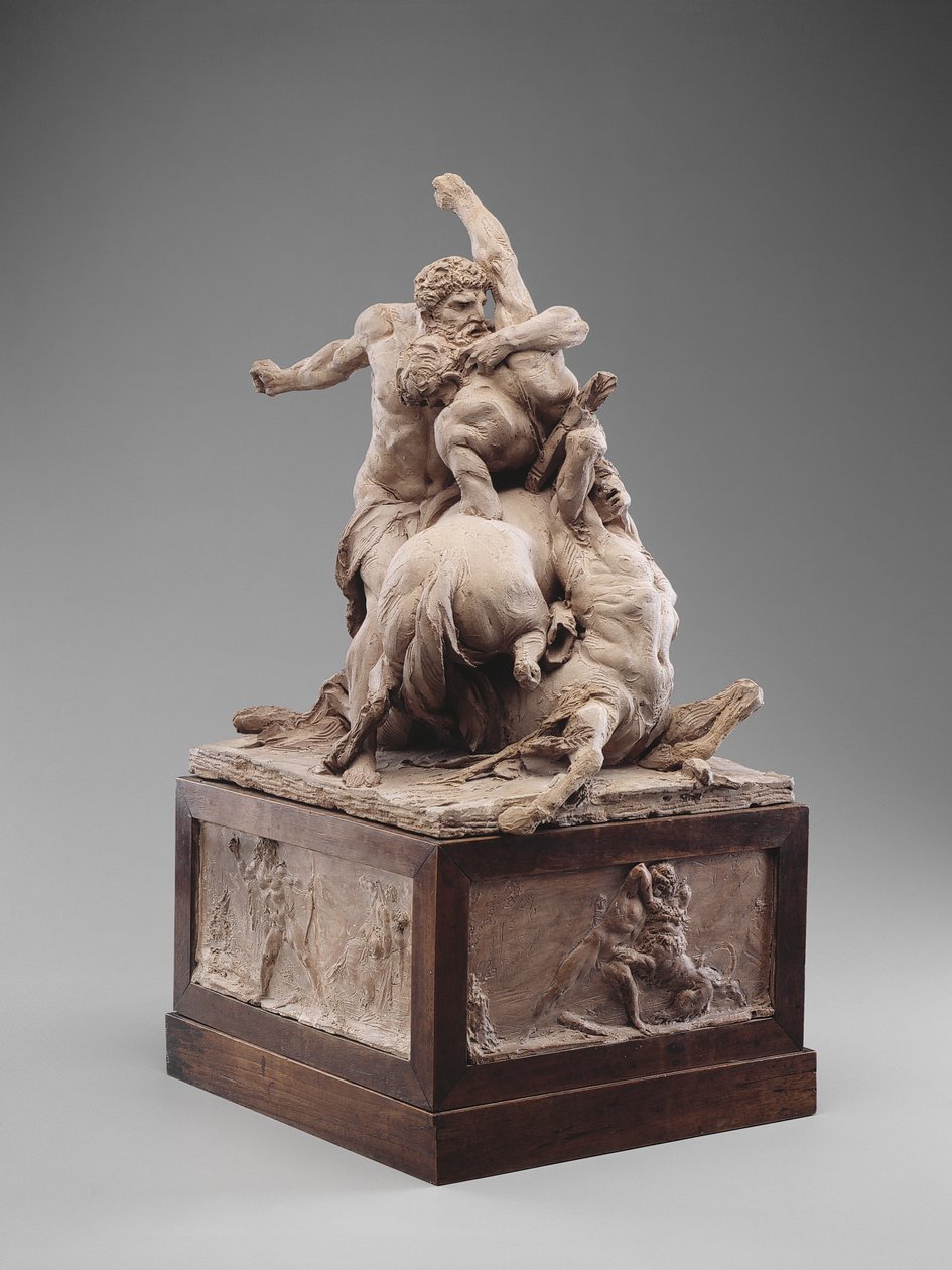 Hercules kæmper mod to kentaurer, ca. 1785 (terracotta) af Jean Baptiste Stouf