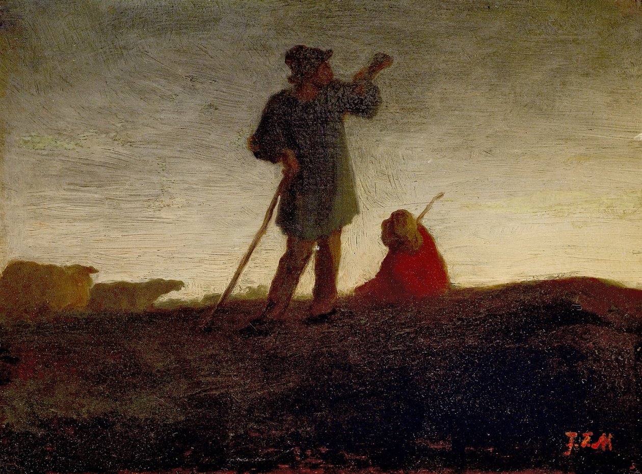 Tilkaldelse af flokken, 1866-72 af Jean Francois Millet