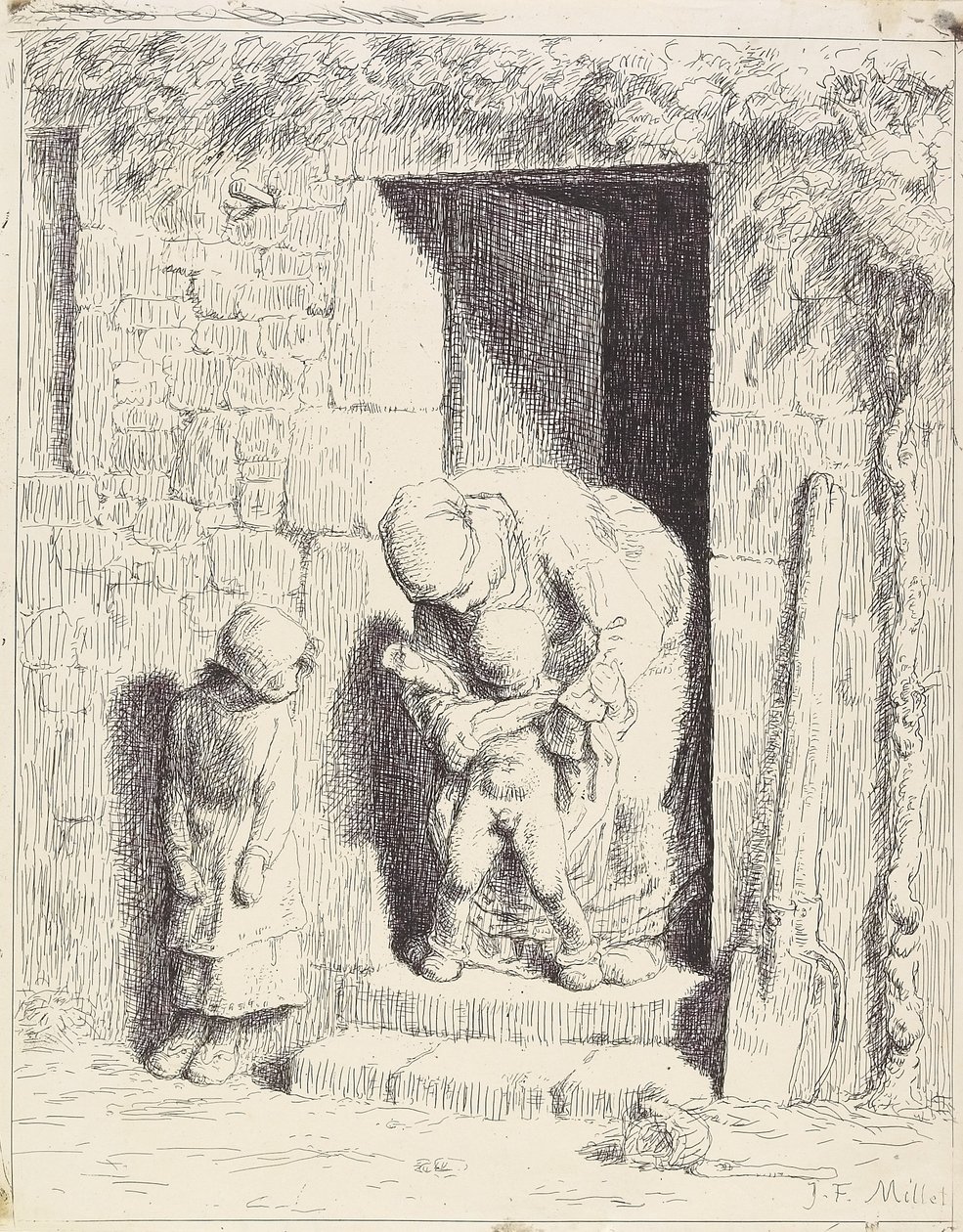Forsigtighed over for moderen af Jean Francois Millet