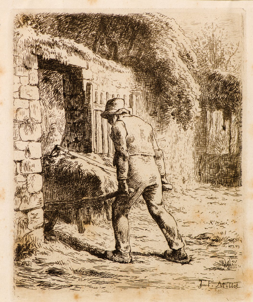 Mand med trillebør af Jean Francois Millet