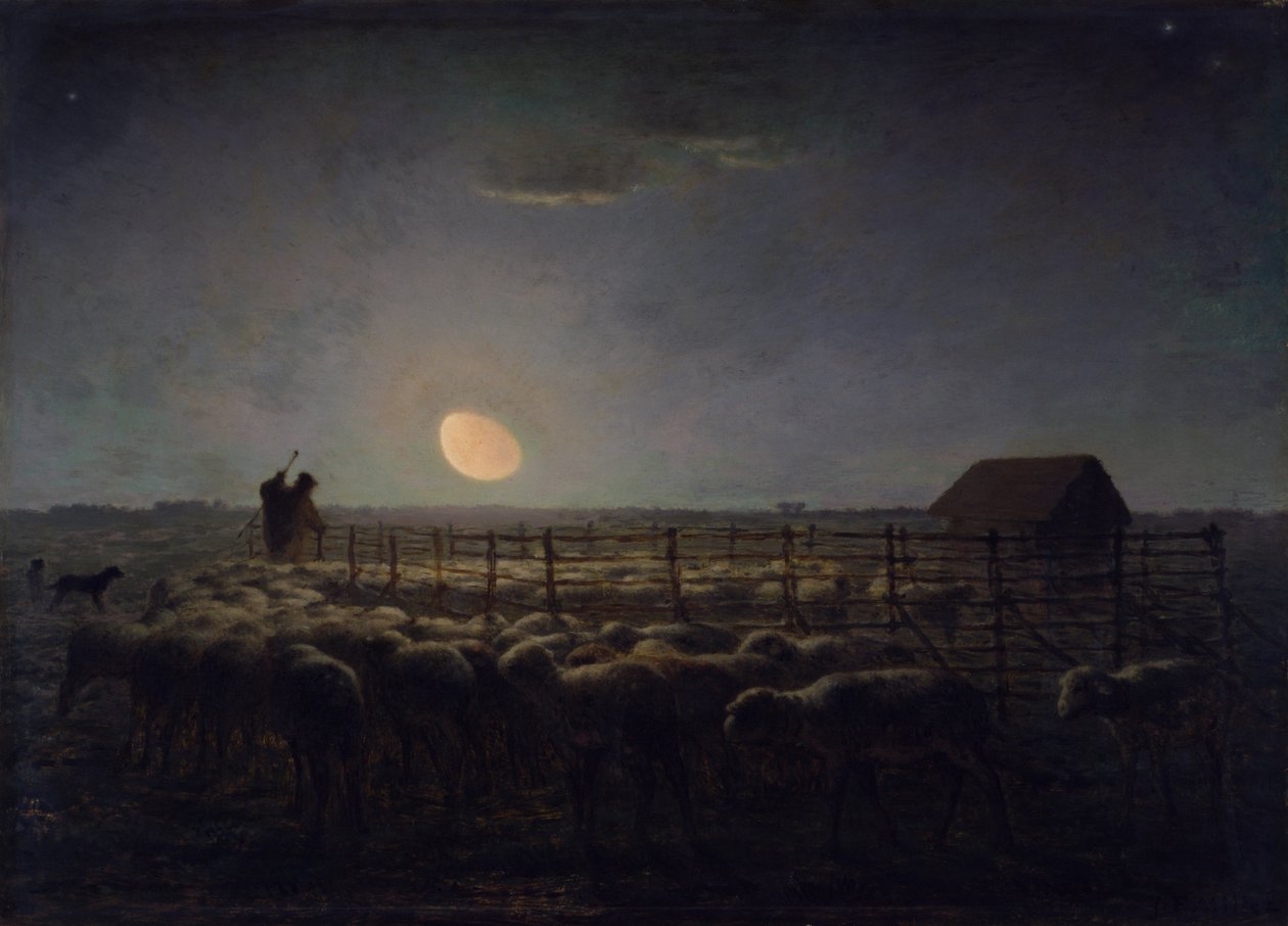 Fåreholdet, måneskin af Jean Francois Millet
