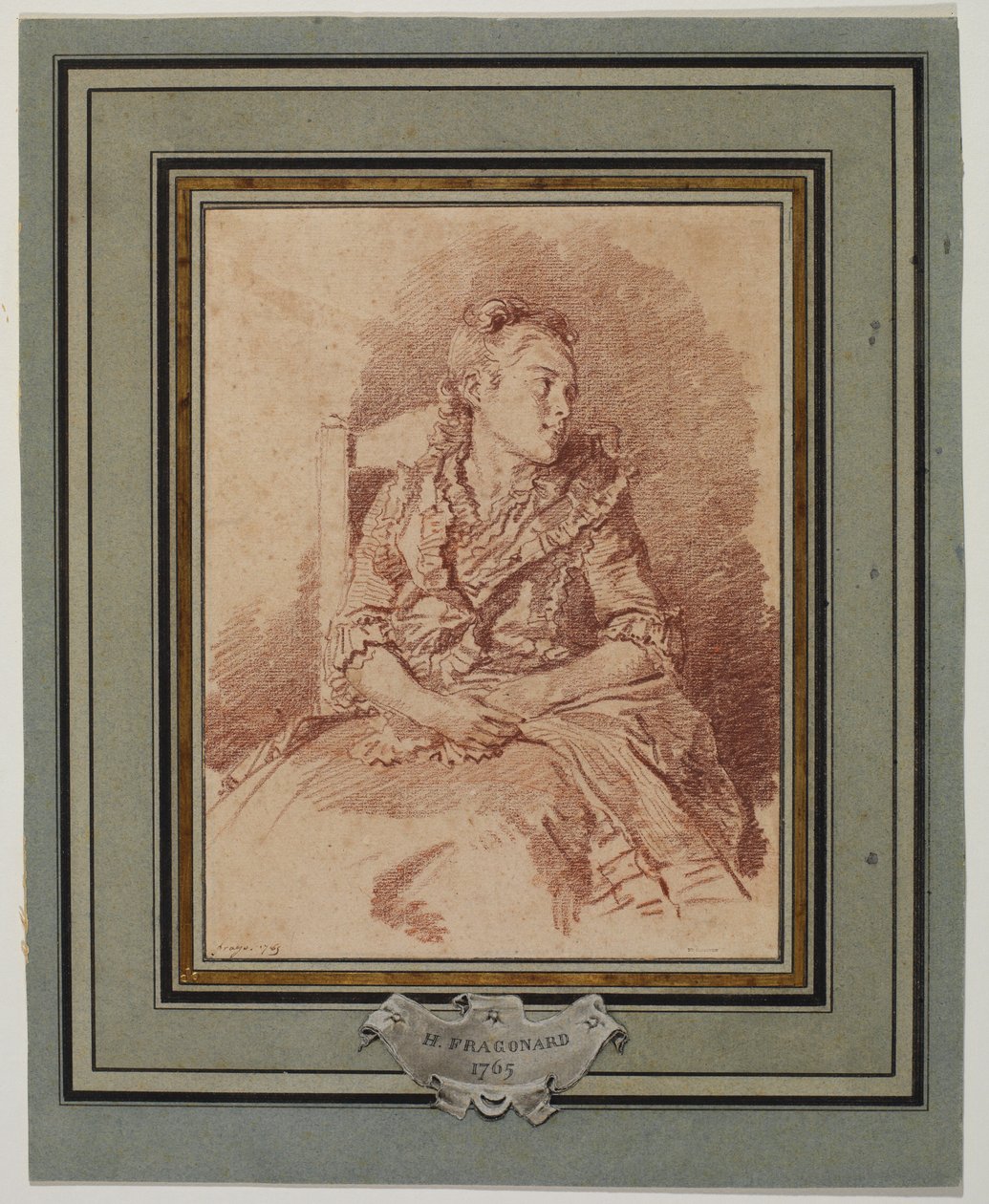 Ung pige siddende, 1785 af Jean Honore Fragonard