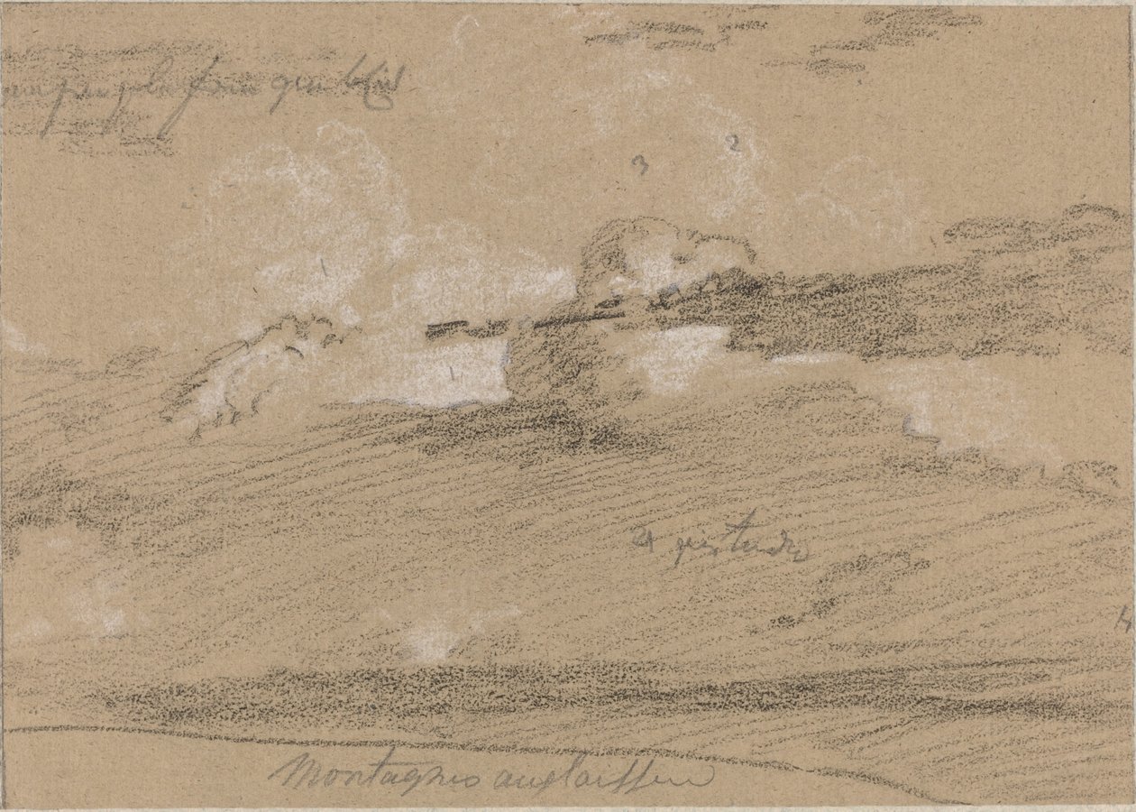 Studie af skyer over bjergene af Jean Antoine Linck