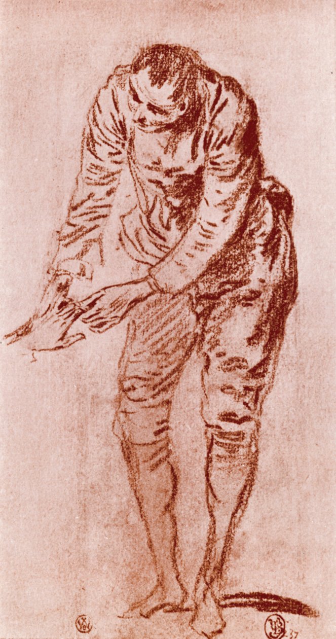 En undersøgelse i Sanguine, 1913. af Jean Antoine Watteau