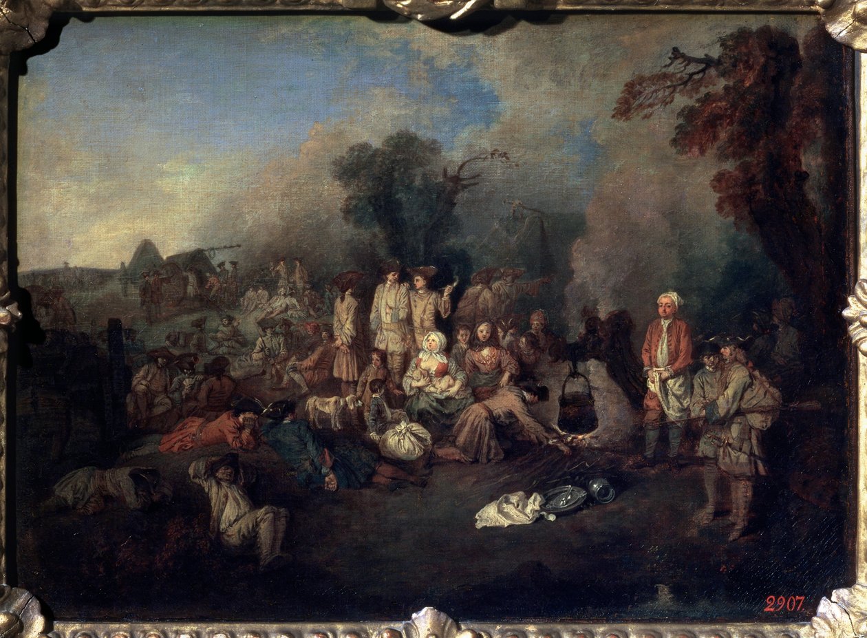 Bivuak, c1710 af Jean Antoine Watteau