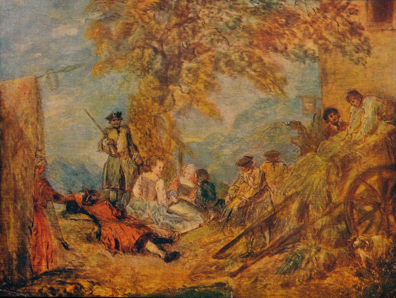Lejrscene, c1600-tallet, 1909 af Jean Antoine Watteau