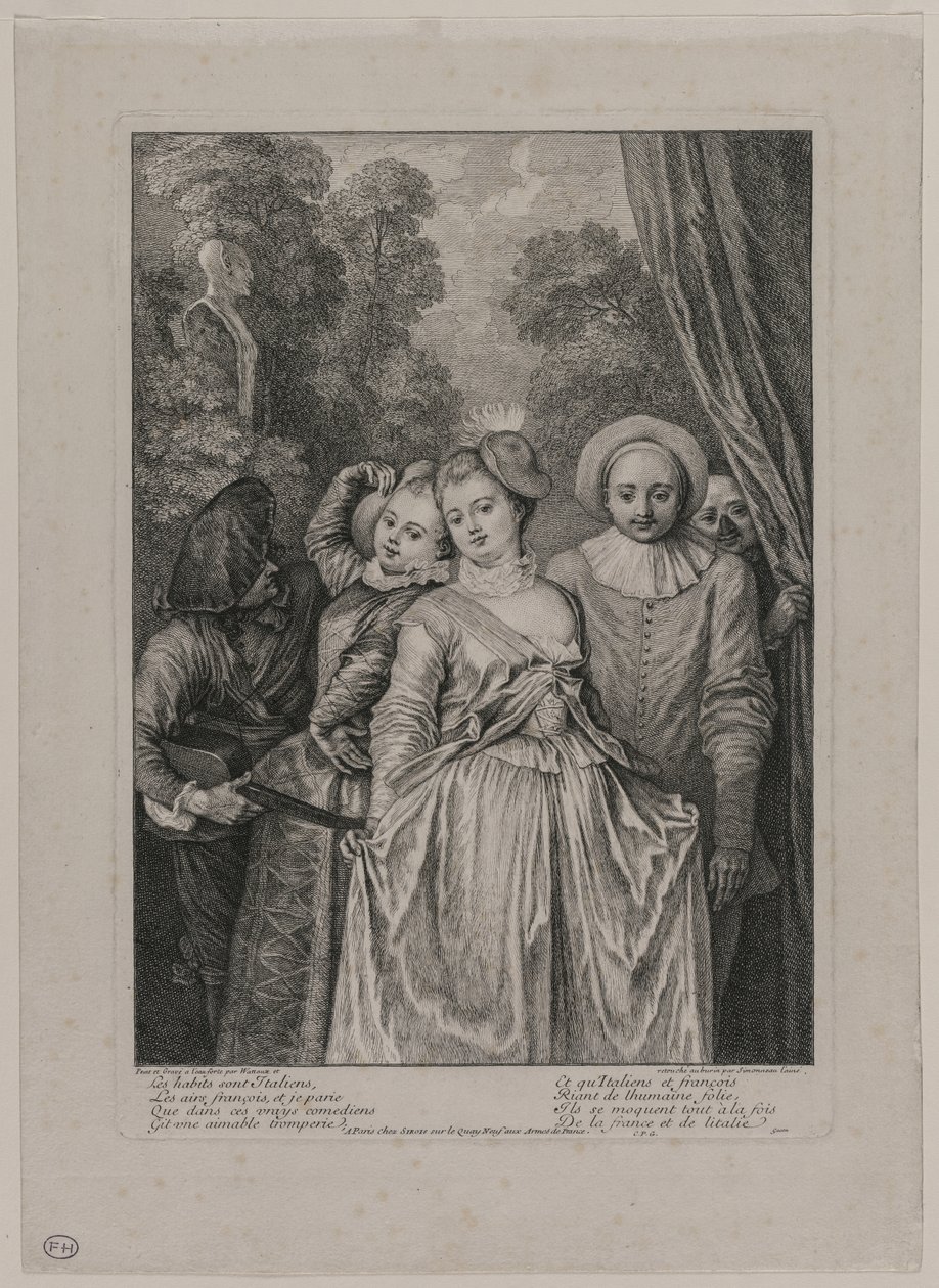 Tøjet er italiensk, 1715-1716. af Jean Antoine Watteau