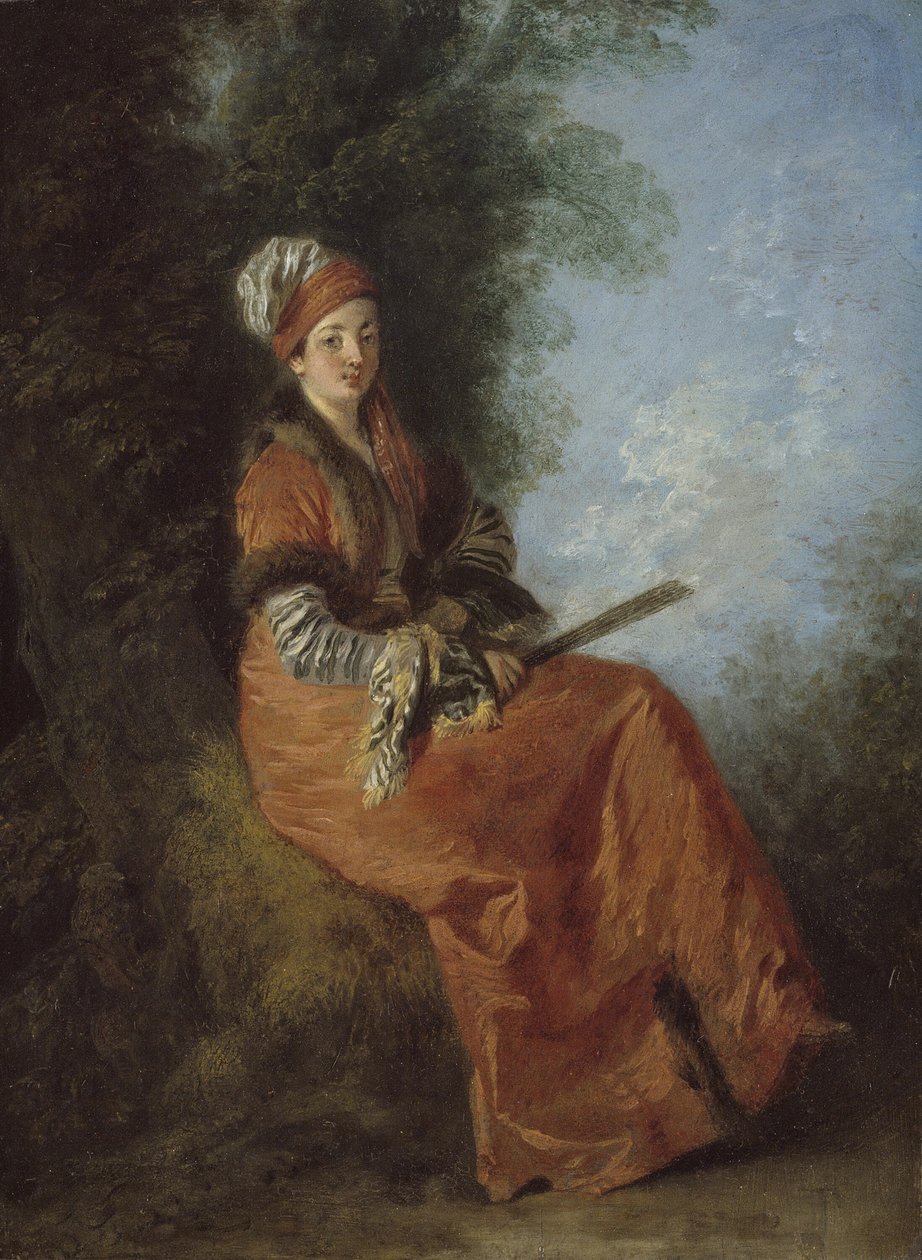 Drømmeren La Rêveuse, 171214. af Jean Antoine Watteau