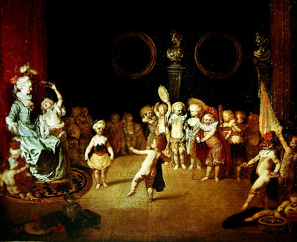 De små skuespillere, ca.1706-1708 af Jean Antoine Watteau
