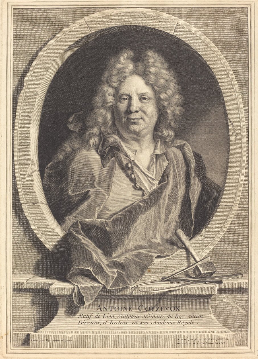 Antoine Coysevox af Jean Audran after Hyacinthe Rigaud