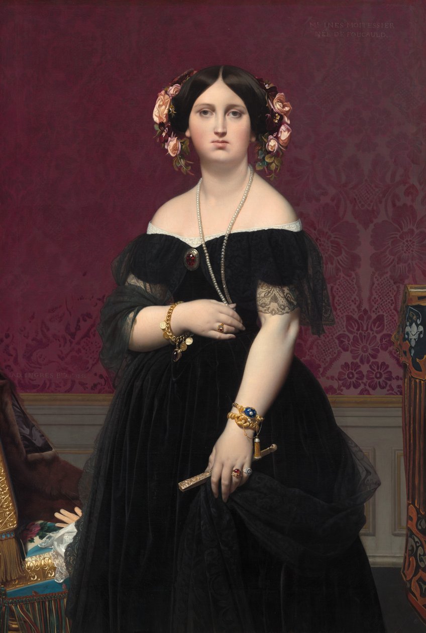 Madame Moitessier, 1851. af Jean Auguste Dominique Ingres