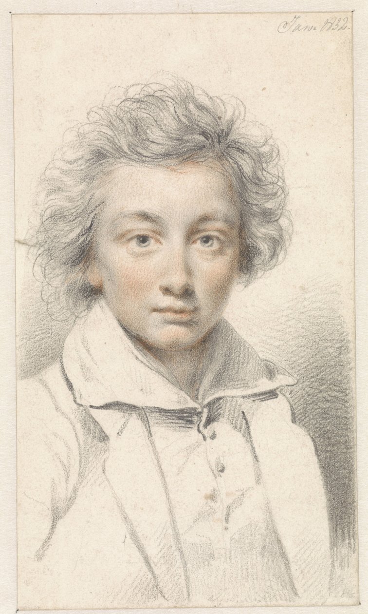 Portræt af en ung mand af Jean Augustin Daiwaille