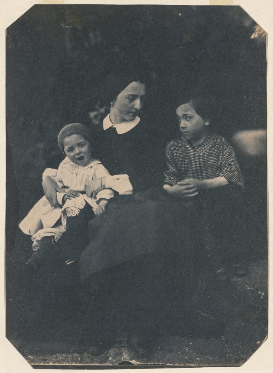 Mor med to børn, ca. 1855. af Jean Baptist Frénet