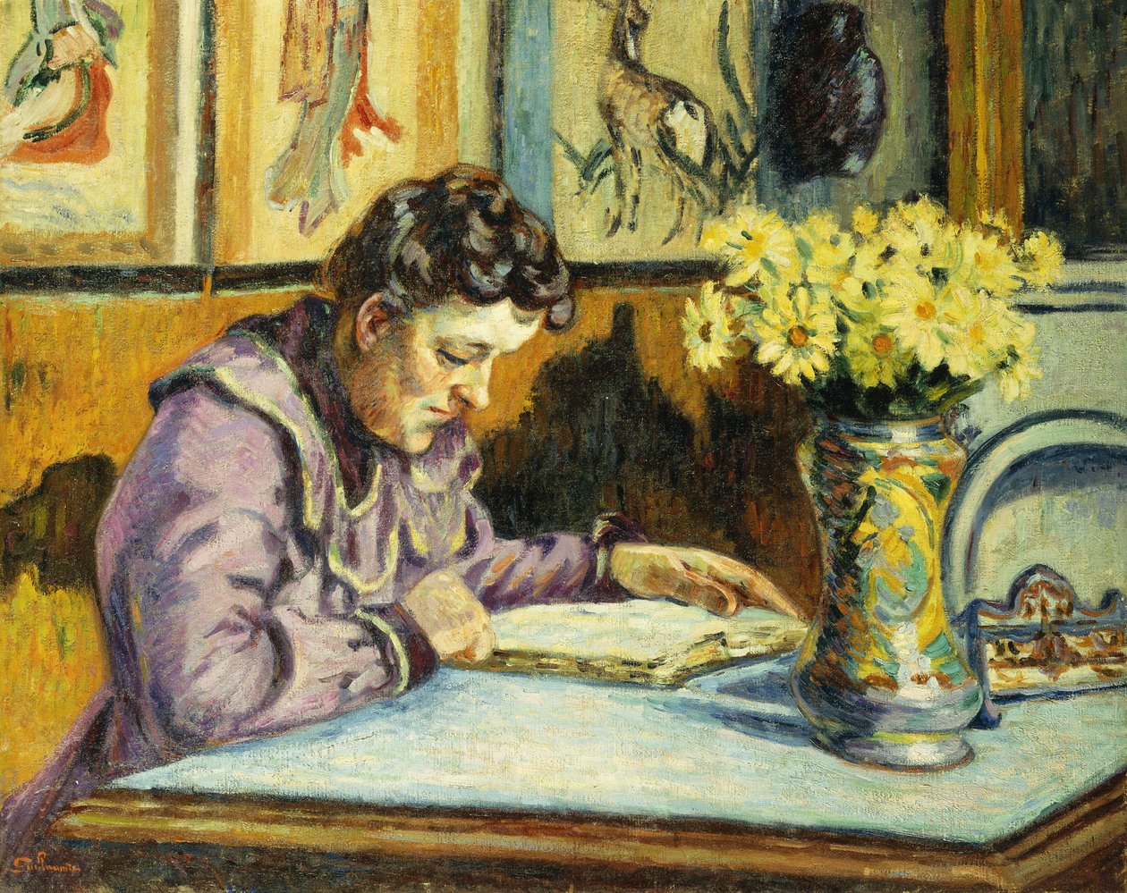 Kvinde læsning; Kvinde læser, ca. 1895 af Jean Baptiste Armand Guillaumin