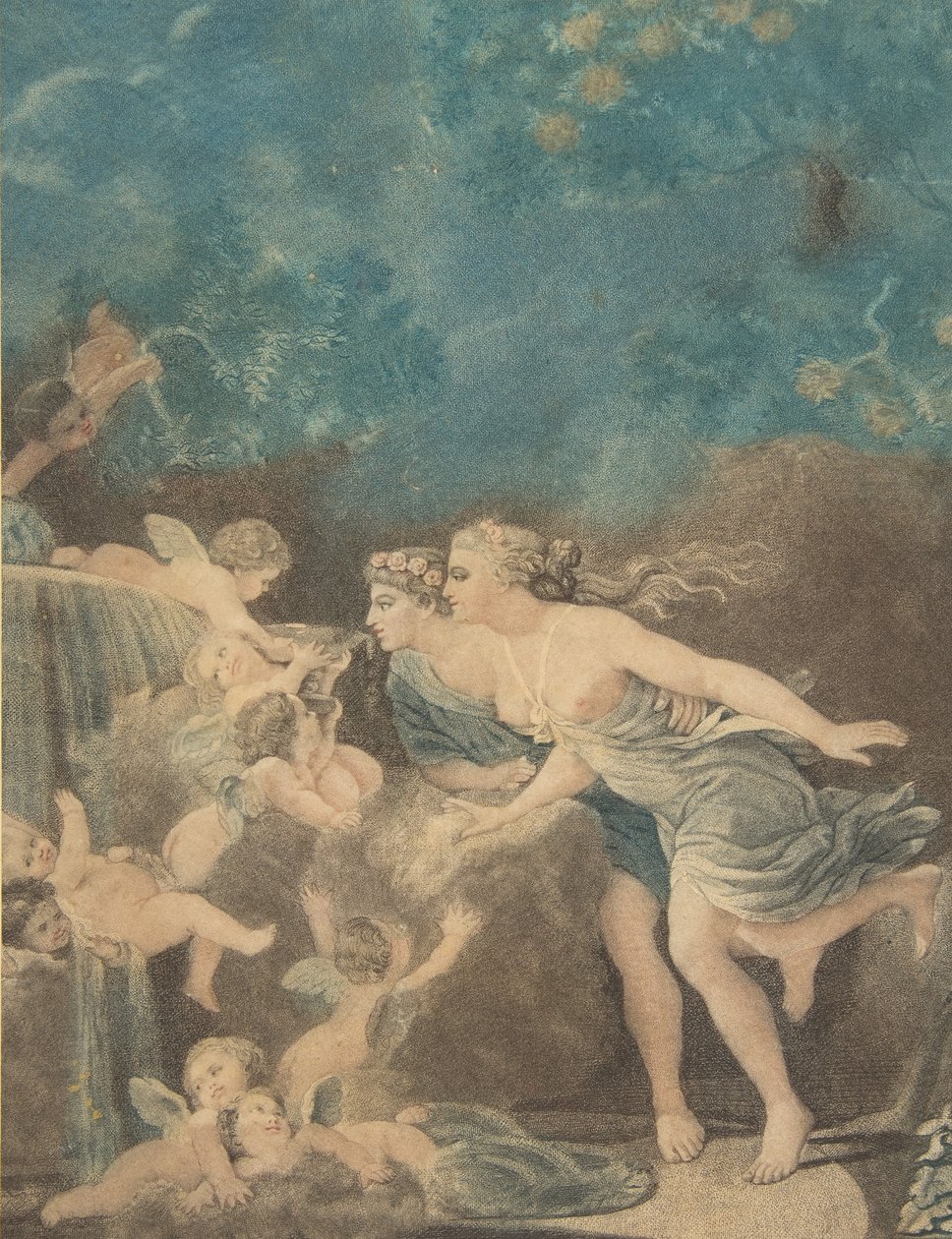The Fountain of Love, slutningen af ​​det 18. århundrede. af Jean Baptiste Audebert