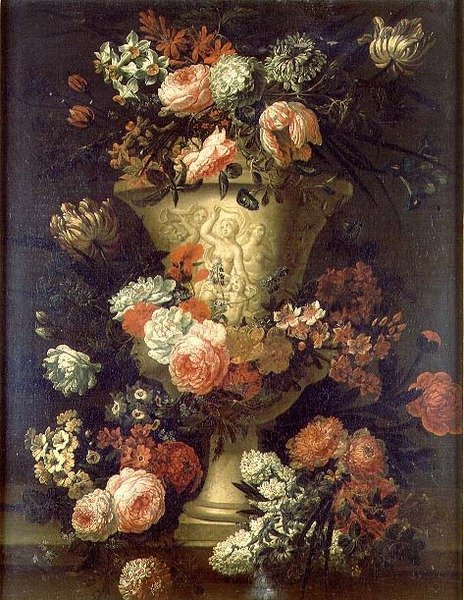 Tulipaner, pæoner og andre blomster af Jean Baptiste Bosschaert
