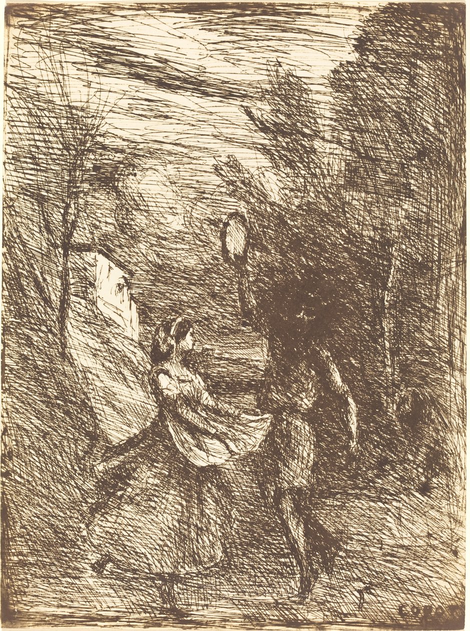 Saltarello (Saltarelle) af Jean Baptiste Camille Corot