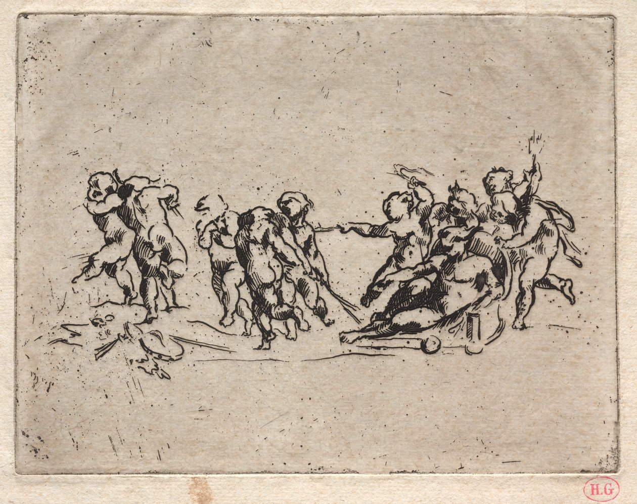 Bacchanal med børn og vogn. af Jean Baptiste Carpeaux