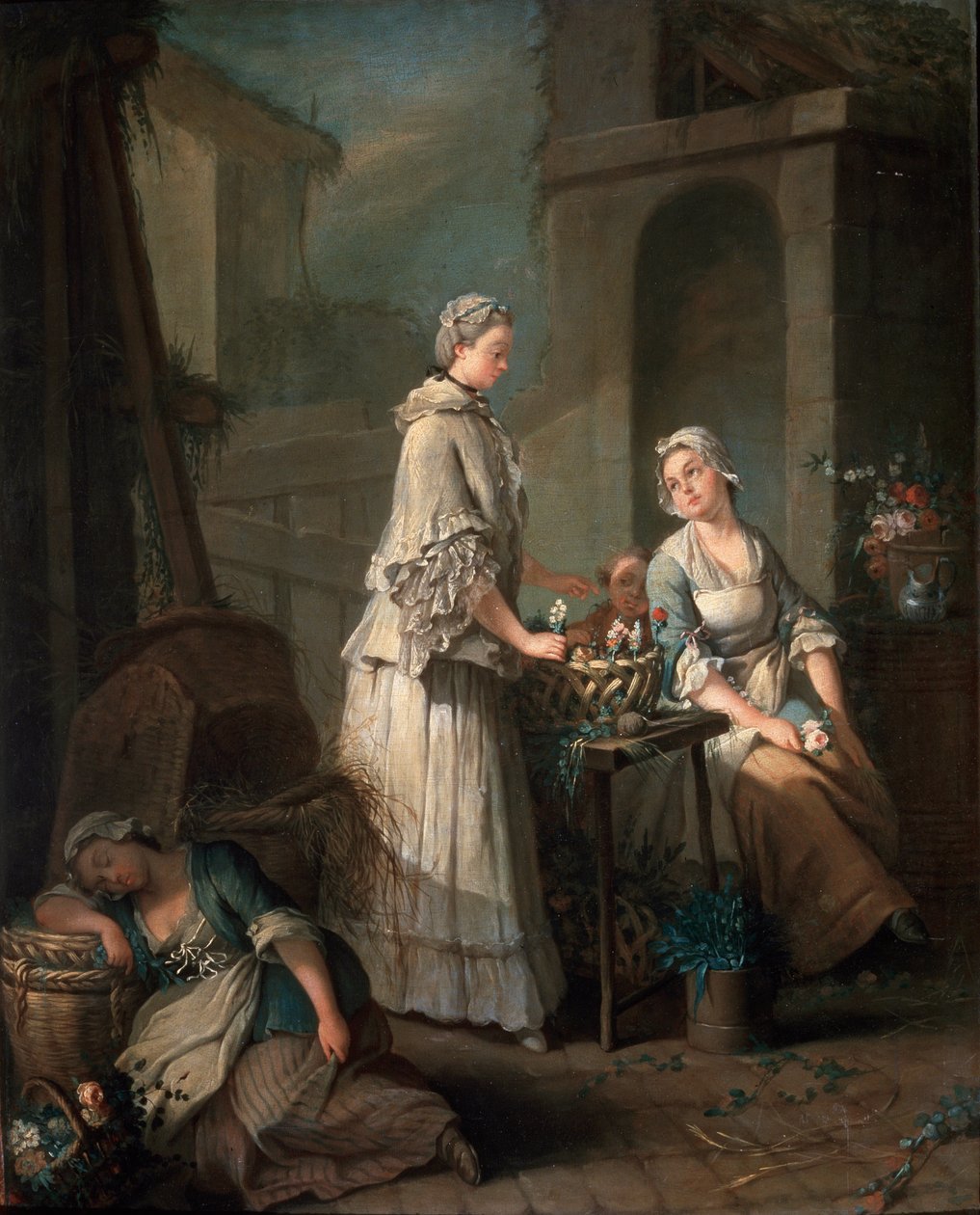 En blomsterpige, c1795-c1799. af Jean Baptiste Charpentier the Elder