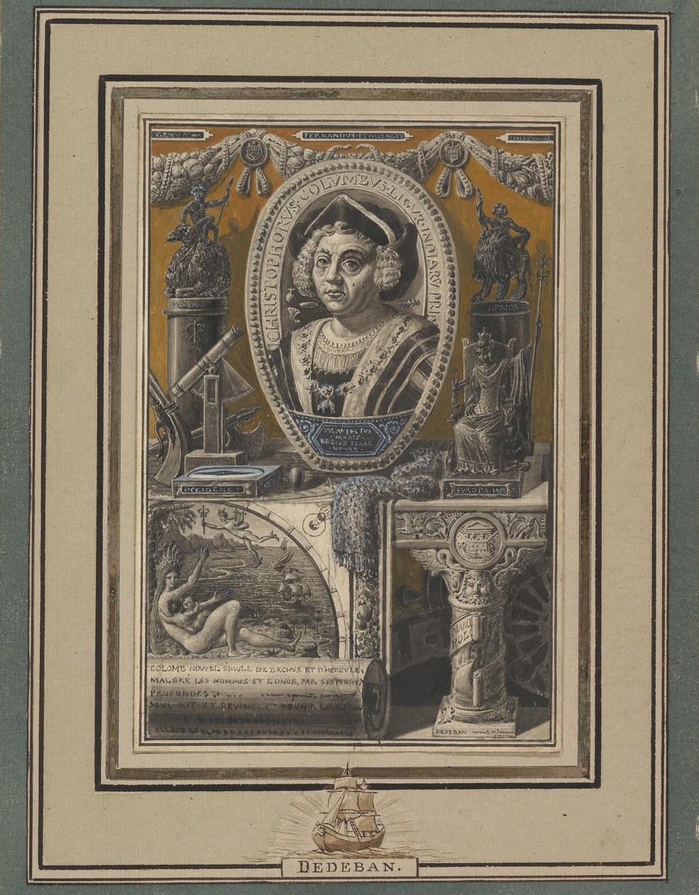 Christopher Columbus, n.d.. af Jean Baptiste Dedeban