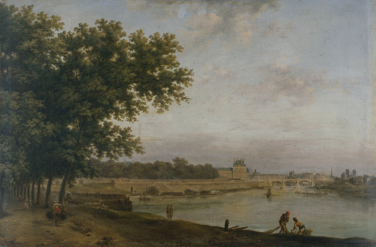 Tuileries ja Pont Royal af Jean Baptiste Genillion