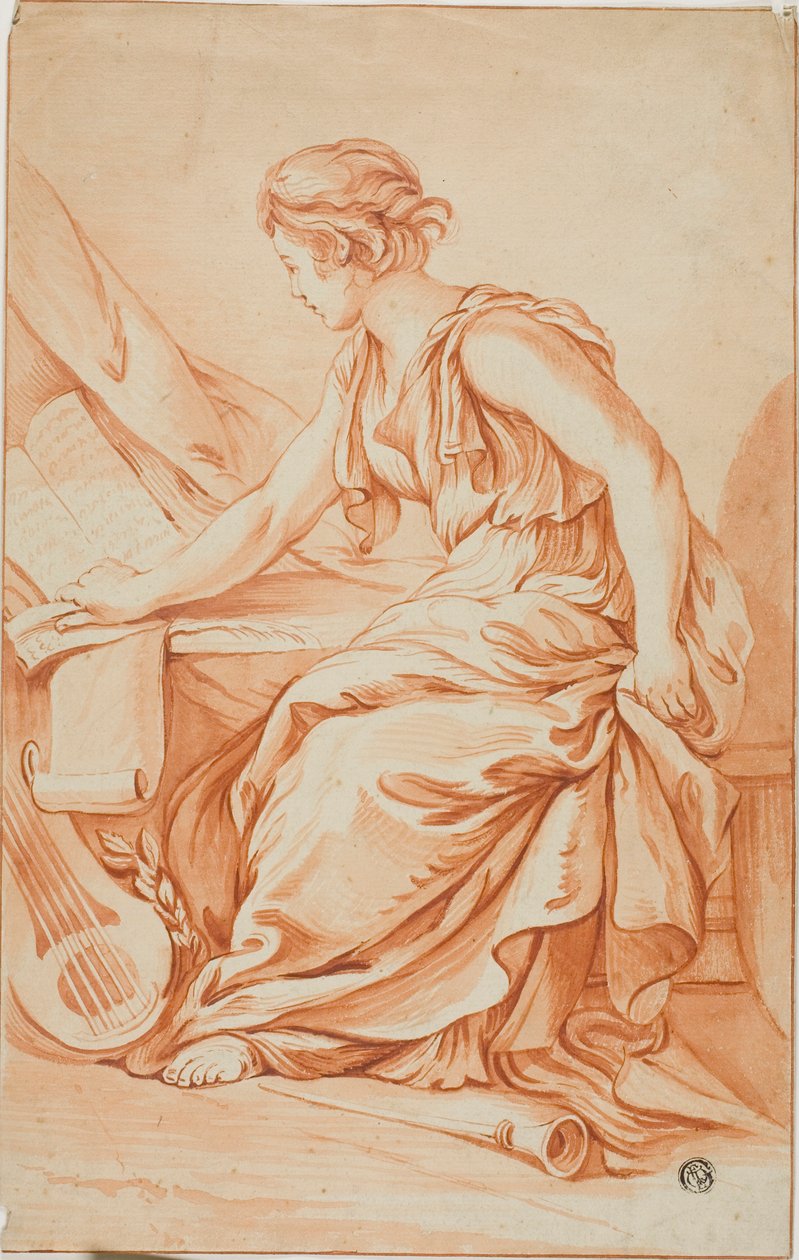 Eulerpe eller Clio af Jean Baptiste Greuze