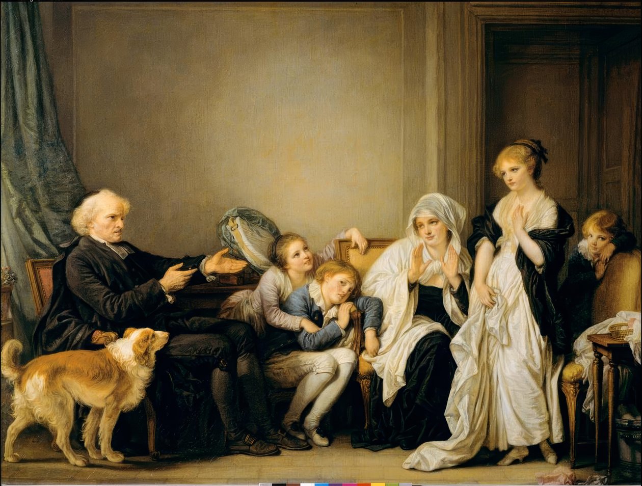 Enken og hendes præst af Jean Baptiste Greuze