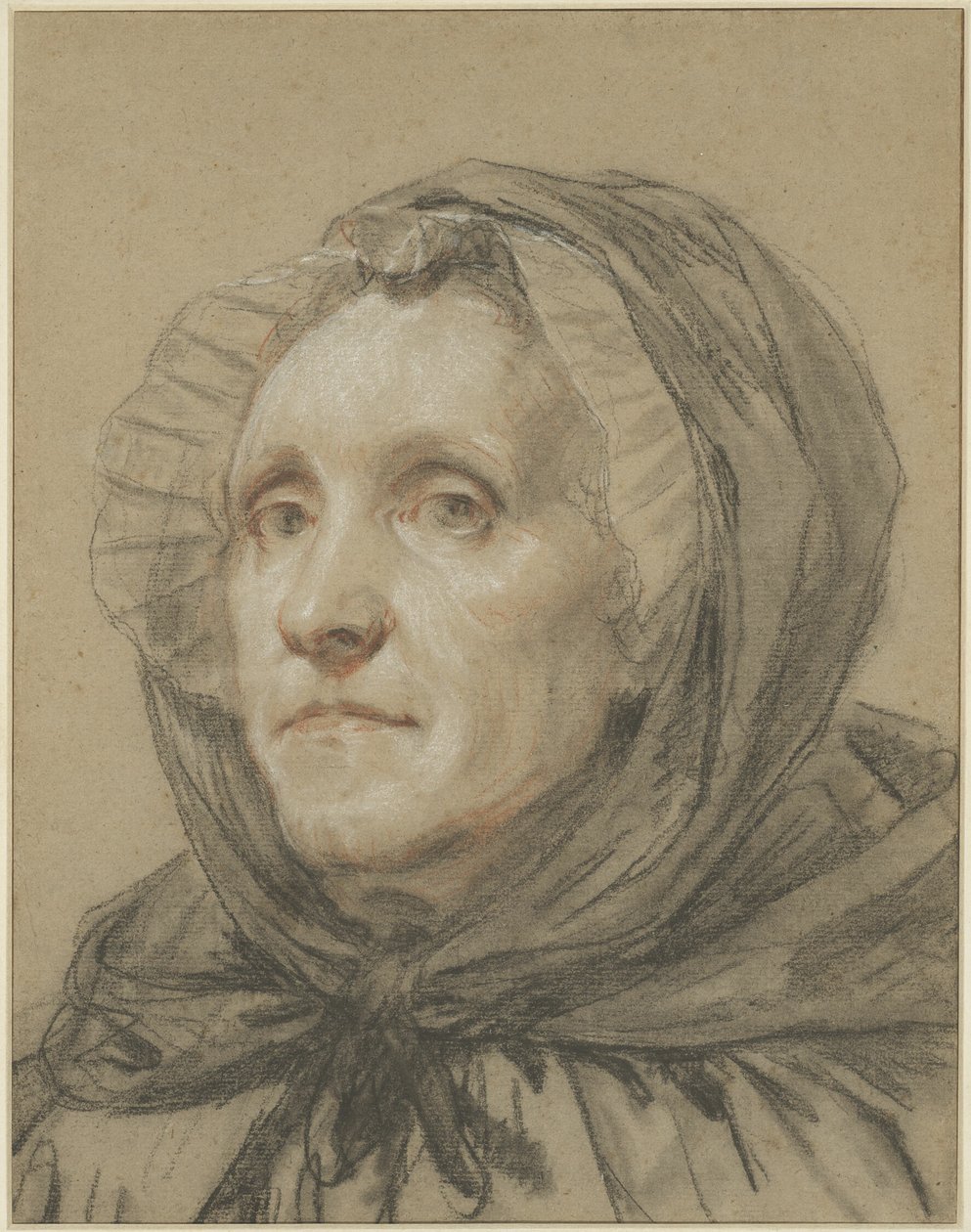 Portræt af kunstnerens mor af Jean Baptiste Greuze