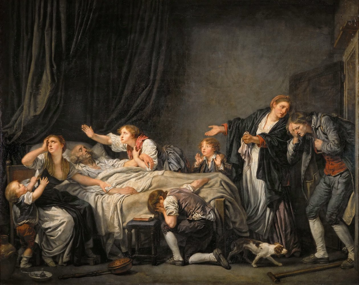 Fædrenes forbandelse: Sønnen straffet af Jean Baptiste Greuze