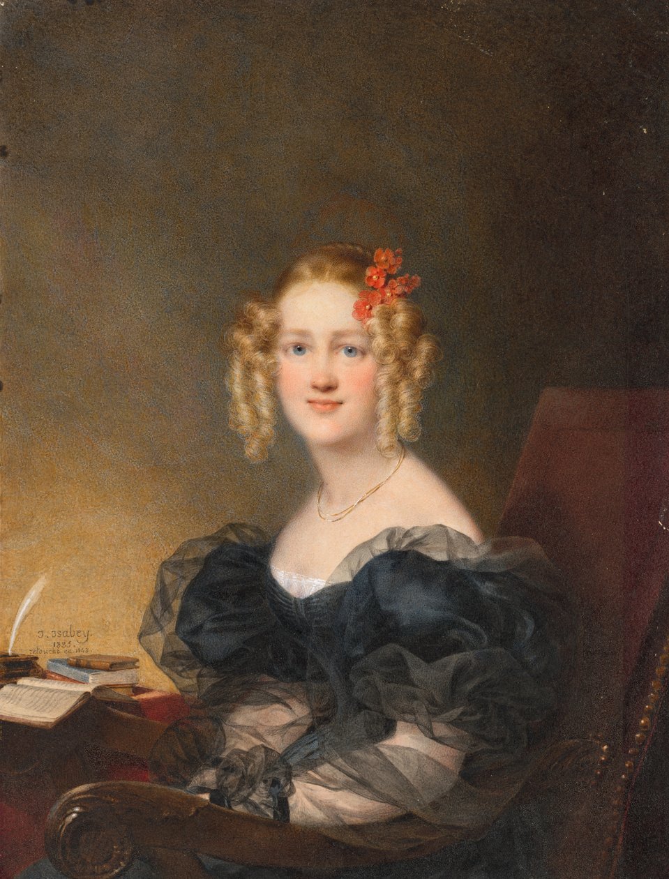 Portræt af en kvinde af Jean Baptiste Isabey