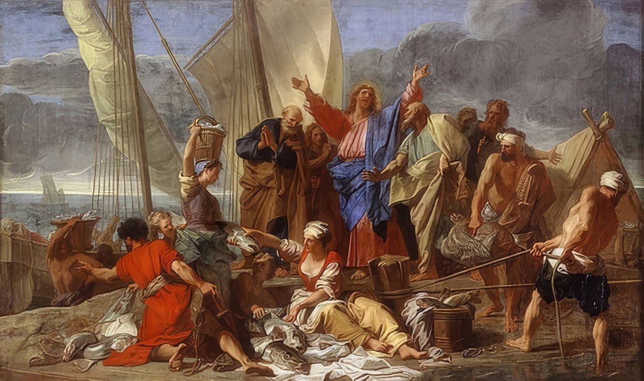 Det vidunderlige fisketræk. Omkring 1705 af Jean Baptiste Jouvenet