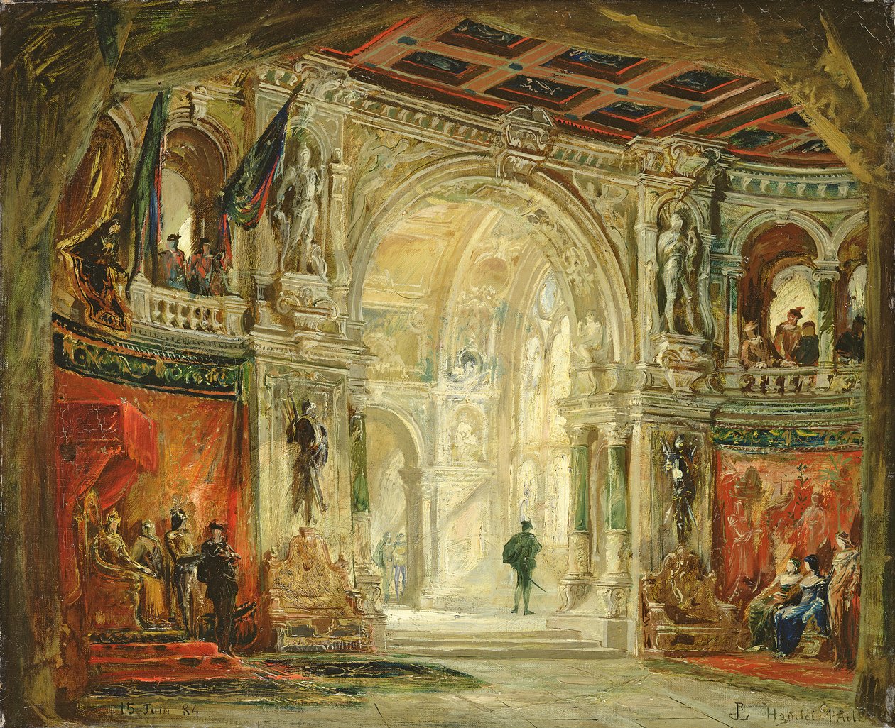 Hamlet, 1. akt, 1884 af Jean Baptiste Lavastre
