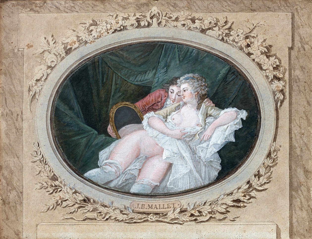 Boudoir scene. af Jean Baptiste Mallet