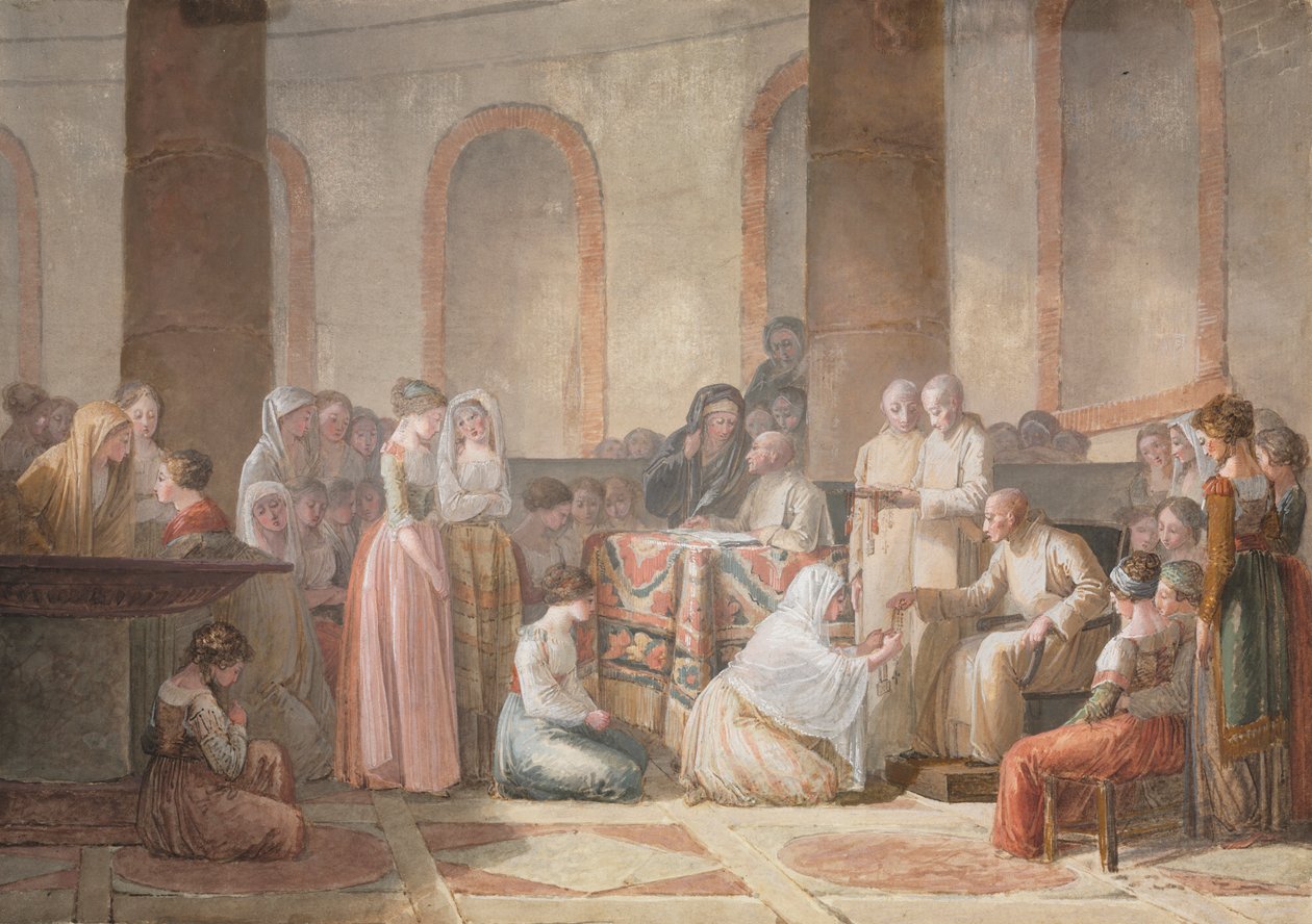 Uddelingen af rosenkranser, 1793. af Jean Baptiste Mallet