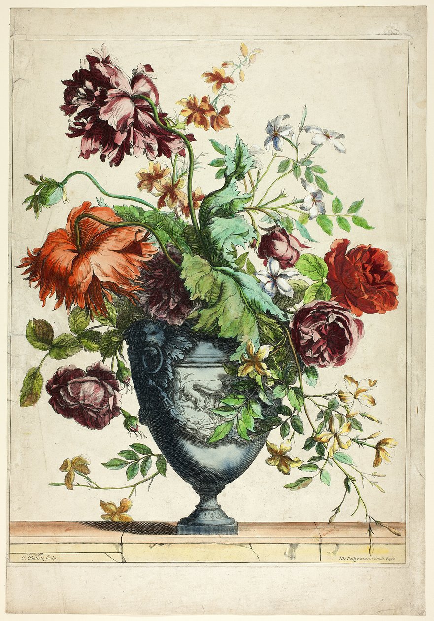 Vase Bleu af Jean Baptiste Monnoyer