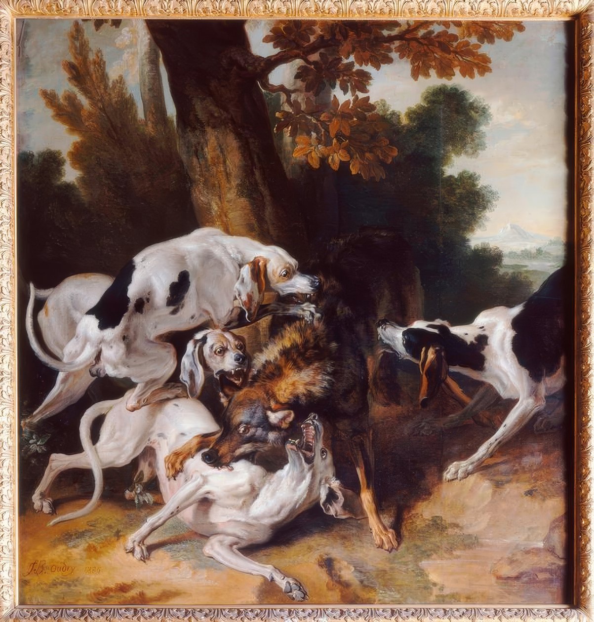 J. – B. Oudry, L’hallali du loup (Wolfsjagd) af Jean Baptiste Oudry