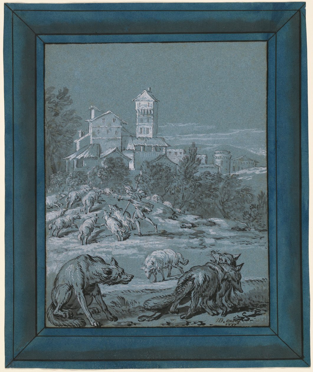 Ulven og ræven af Jean Baptiste Oudry