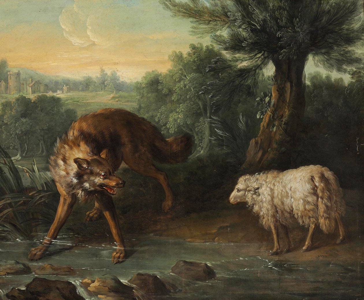 Ulven og Lammet af Jean Baptiste Oudry