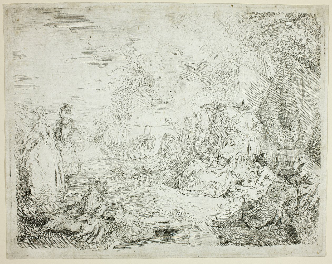 Tropper hviler sig af Jean Baptiste Pater