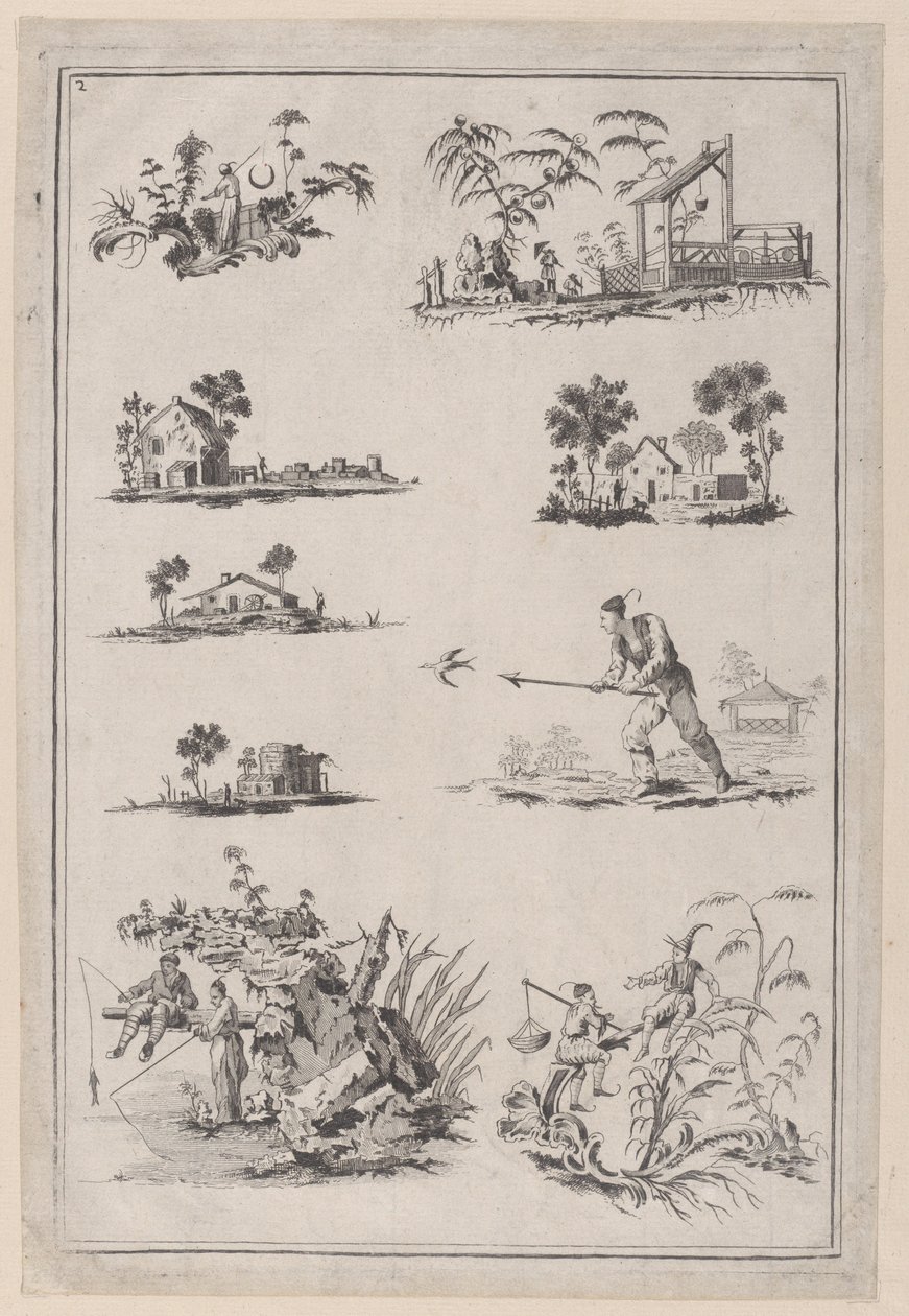 Chinoiserie Ornamenter, ca. 1760-85. af Jean Baptiste Pillement