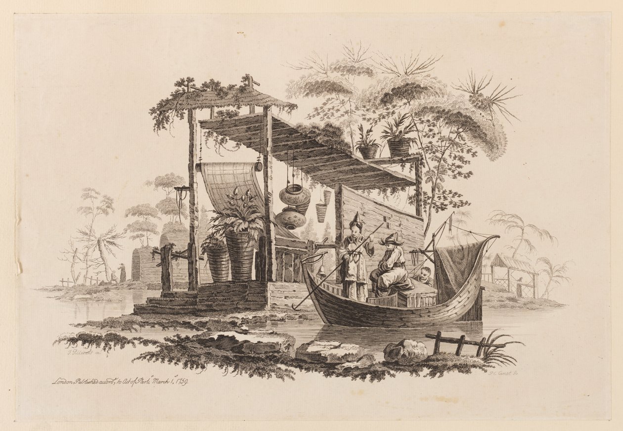 Figurer i en båd af Jean Baptiste Pillement