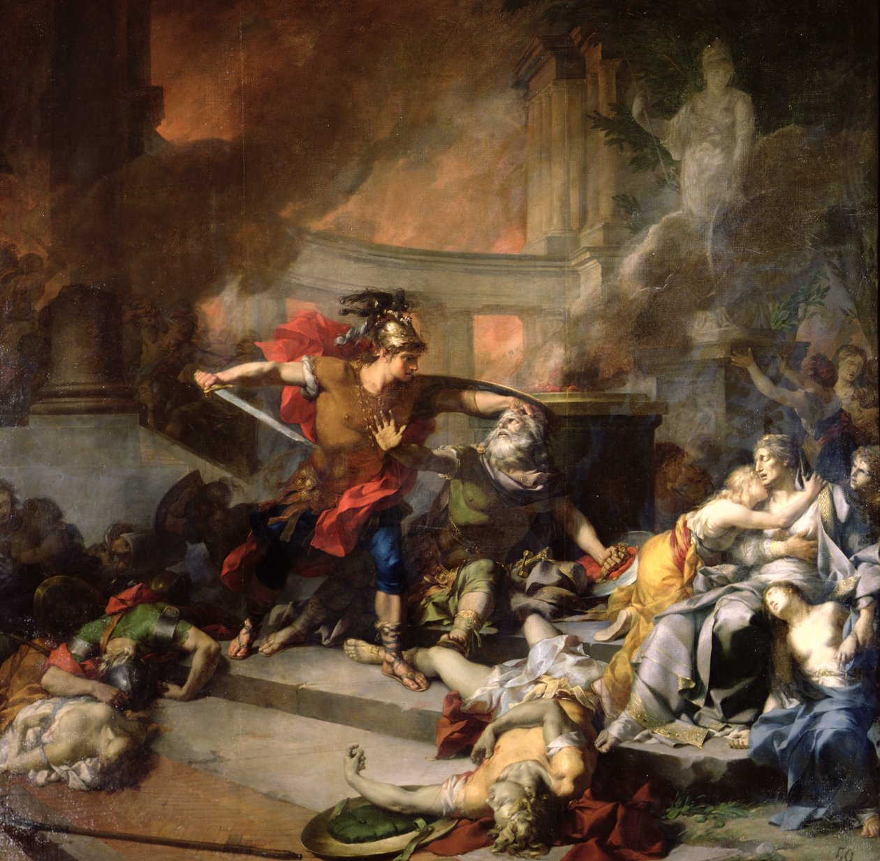 Priams død, 1785 af Jean Baptiste Regnault