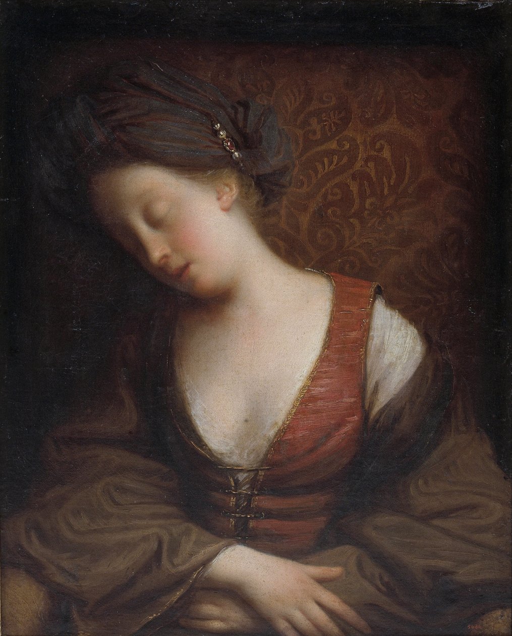 Ung kvinde, der sover af Jean Baptiste Santerre