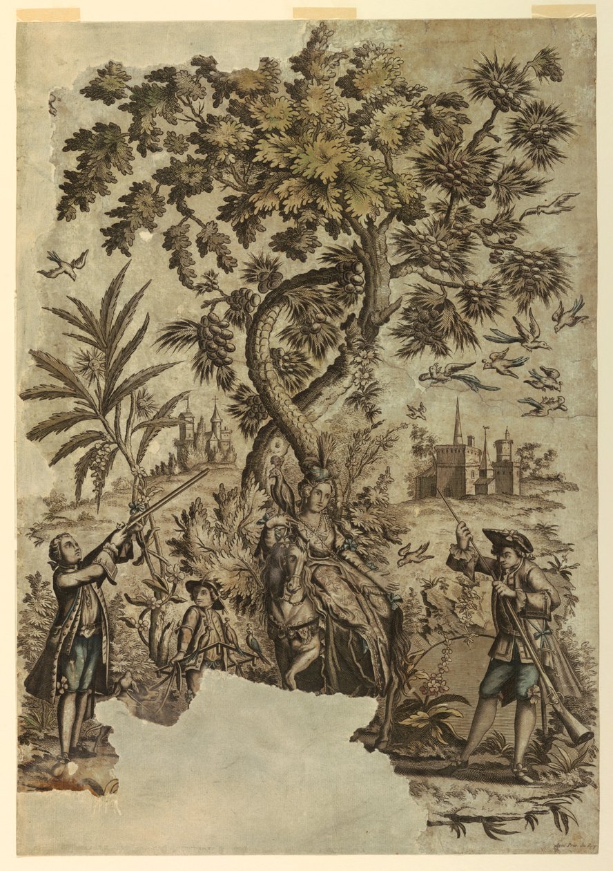 Fuglejagt af Jean Baptiste Scotin I