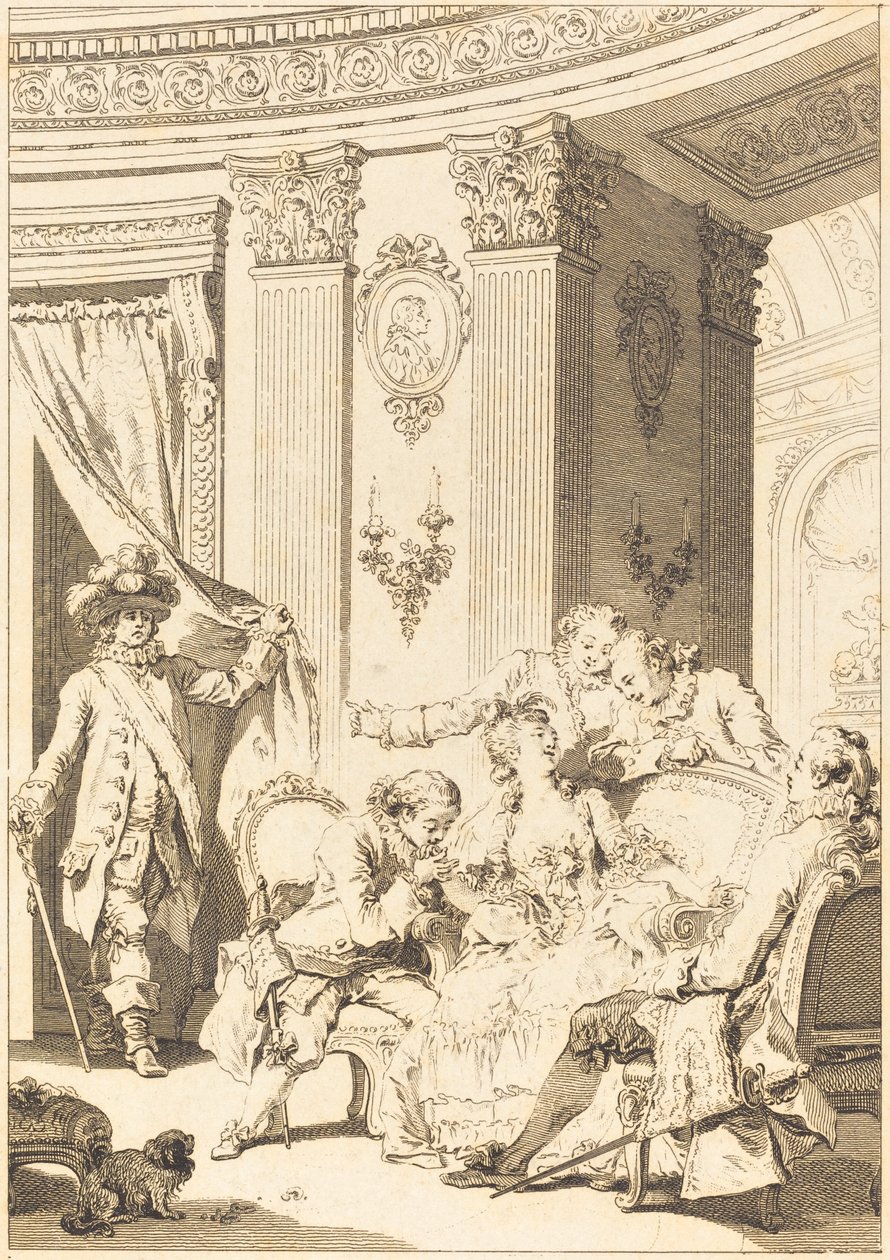 Den skriftefarende ægtemand af Jean Baptiste Tilliard and Antoine Jean Duclos after Jean Honoré Fragonard