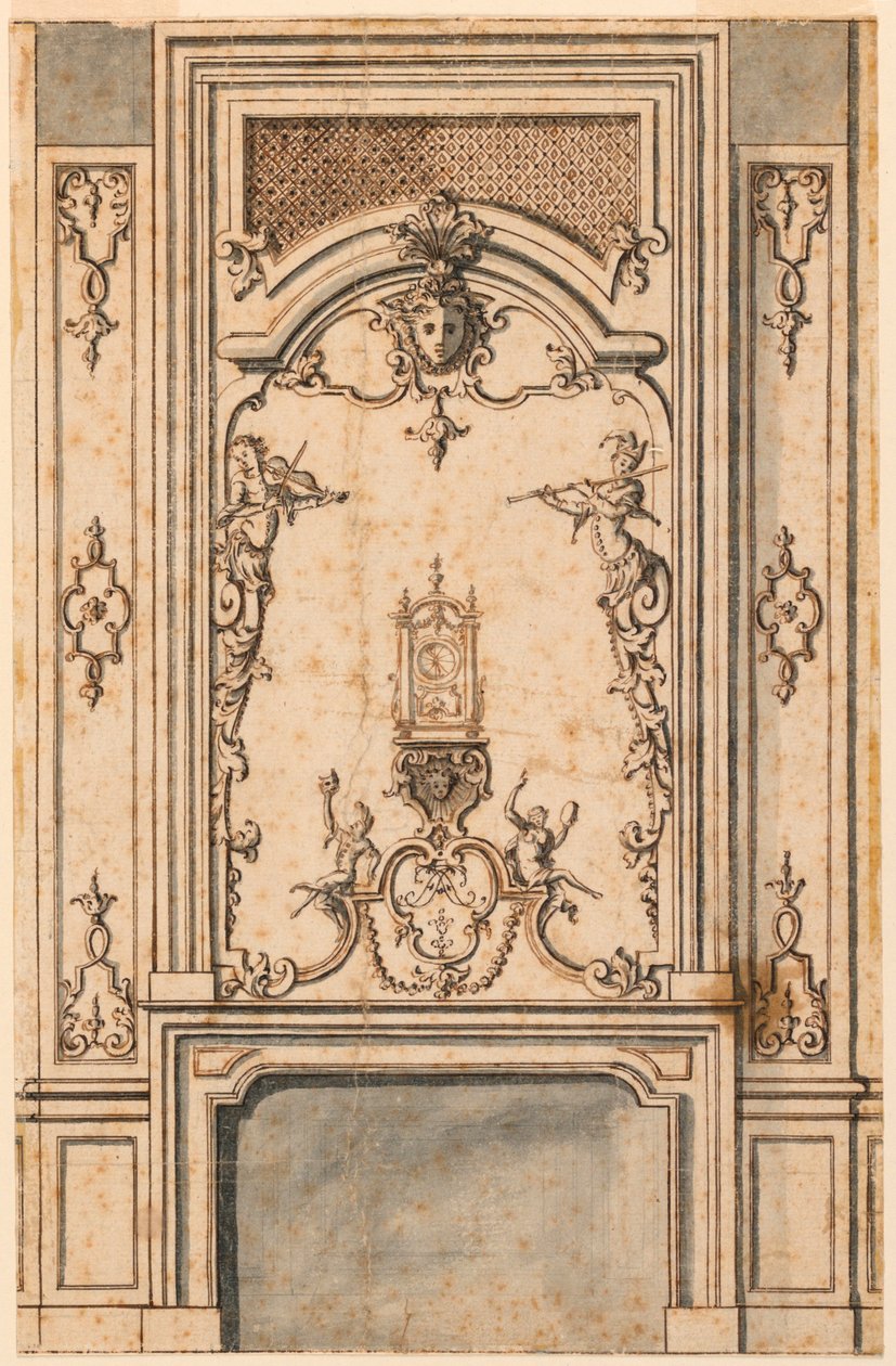 Design til kaminhylde af Jean Bérain, the Elder